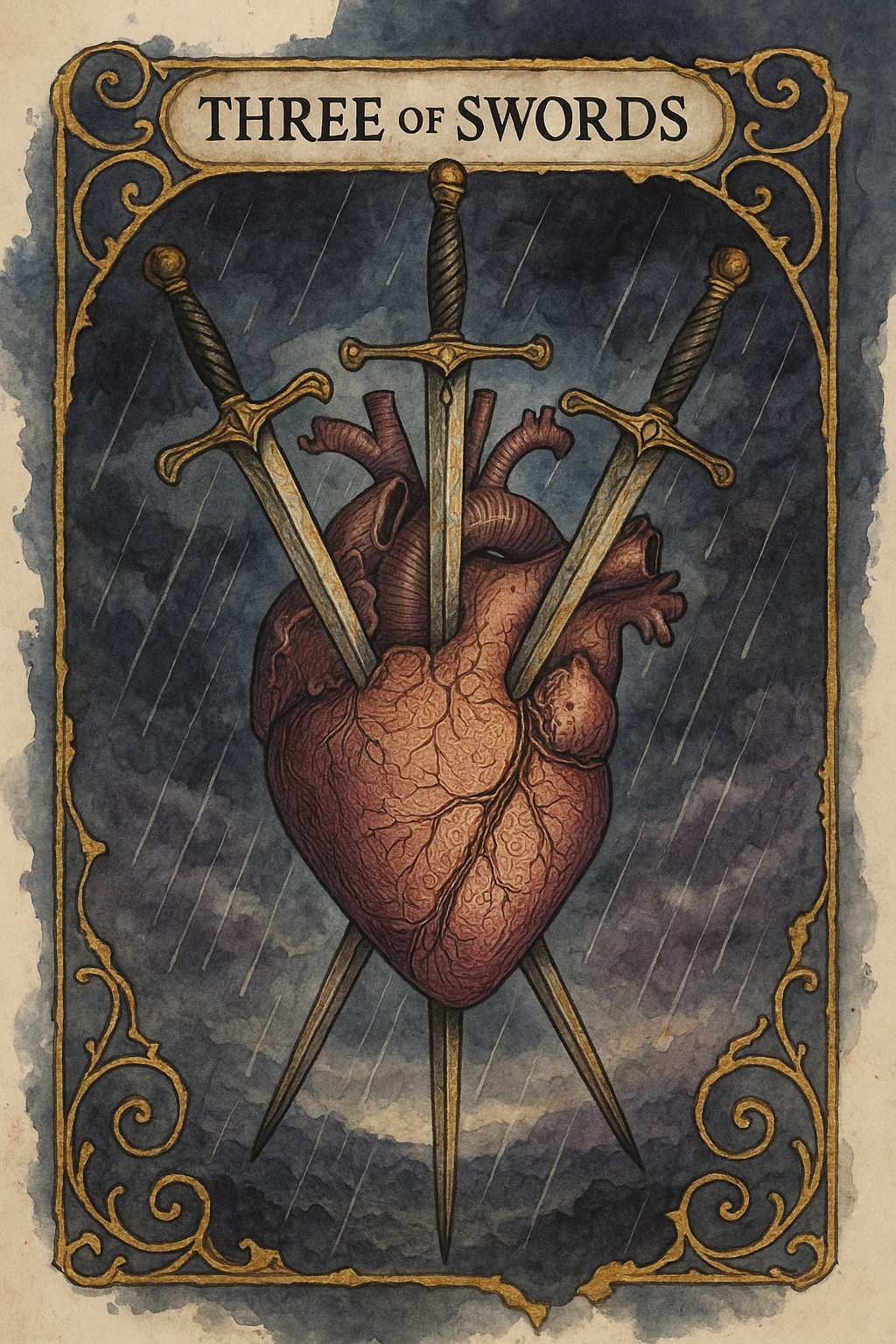 Three of Swords Tarot Card